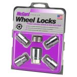 Chrome Regular Shank Wheel Lock Set (1/2-20 Thread Size) - Set of 4 Locks, 4 Washers and 1 Key