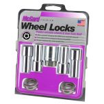 Chrome Extra Long Shank Wheel Lock Set (7/16-20 Thread Size) - Set of 4 Locks, 4 Washers and 1 Key