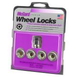 Cone Seat- Under Hub Cap Wheel Lock Set (1/2-20 Thread Size) - Set of 4 Locks and 1 Key