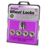 Cone Seat- Under Hub Cap Wheel Lock Set (7/16-20 Thread Size) - Set of 4 Locks and 1 Key