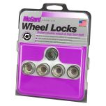 Cone Seat- Under Hub Cap Wheel Lock Set (9/16-18 Thread Size) - Set of 4 Locks and 1 Key