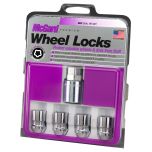 Chrome Cone Seat Wheel Lock Set (M12 x 1.25 Thread Size) - Set of 4 Locks and 1 Key