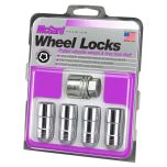 Chrome Cone Seat Wheel Lock Set (M12 x 1.75 Thread Size) - Set of 4 Locks and 1 Key