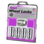 Chrome Cone Seat Wheel Locks (M14 x 2.0 Thread Size) - Set of 4 Locks and 1 Key
