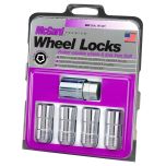Chrome Cone Seat Wheel Lock Set (M14 x 1.5 Thread Size) - Set of 4 Locks and 1 Key