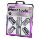 Chrome Cone Seat Wheel Lock Set (M14 x 1.5 Thread Size) - Set of 5 Locks and 1 Key