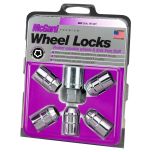 Chrome Cone Seat Wheel Lock Set (1/2-20 Thread Size) - Set of 5 Locks and 1 Key