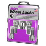 Chrome Bolt Style Cone Seat Wheel Lock Set (M12 x 1.5) - Set of 4 Locks and 1 Key
