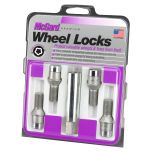 Chrome Tuner Bolt Style Cone Seat Wheel Lock Set (M12 x 1.5 Thread Size) - Set of 4 Locks and 1 Key