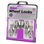 Chrome Bolt Style Radius Seat Lock Bolt Set (M14 x 1.5 Thread Size) - Set of 4 Locks and 1 Key