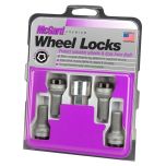 Black Bolt Style Radius Seat Lock Set (M14 x 1.5 Thread Size) - Set of 4 Locks and 1 Key