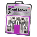 Black Bolt Style Radius Seat Lock Set (M14 x 1.5 Thread Size) - Set of 4 Locks and 1 Key