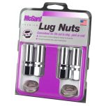 Chrome Extra Long 1.365 Shank Style Lug Nut Set (1/2-20 Thread Size) - Set of 4 Lug Nuts and 4 Washers