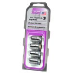 Chrome Cone Seat SplineDrive Lug Nut Set (M12 x 1.5 Thread Size) - Set of 4 Lug Nuts; Requires 65300 Installation Tool.