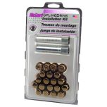 SplineDrive 5 Lug Wheel Installation Kit (M12 x 1.5 Thread Size) - Gold with Wheel Locks; Set of 16 Lug Nuts, 1 Installation Tool, 4 Wheel Locks & 1 key