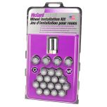 Chrome Cone Seat Wheel Installation Kit for 5 Lug Vehicles (1/2-20 Thread Size); Set of 16 Lug Nuts, 4 Wheel Locks & 1 Key